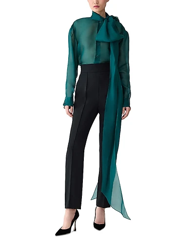 Carolina Herrera Silk Bow Blouse
