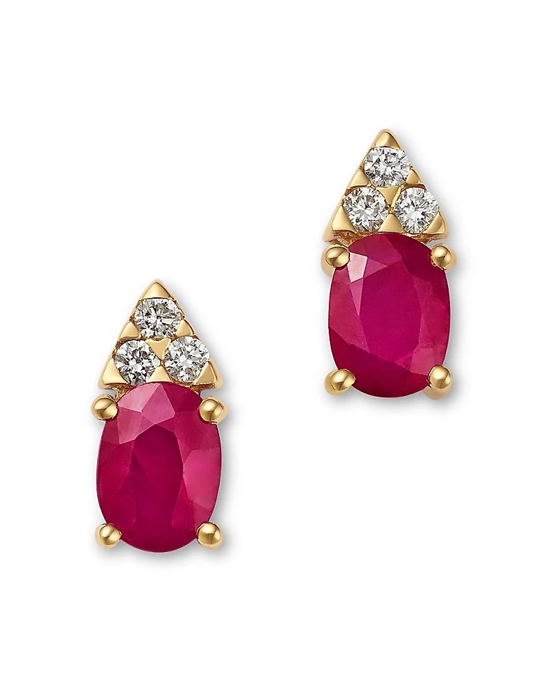 Bloomingdale's Fine Collection Ruby & Diamond Stud Earrings
