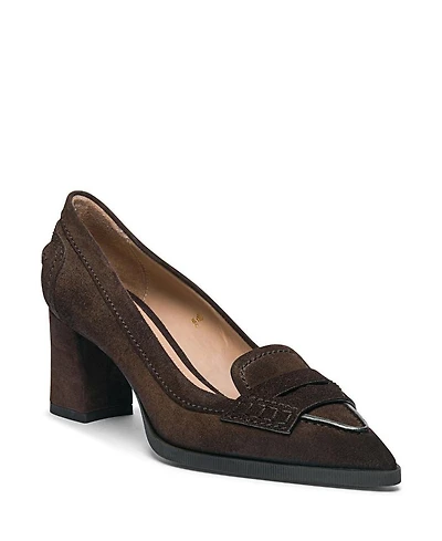 Women's Suede Mid-Heel Pump