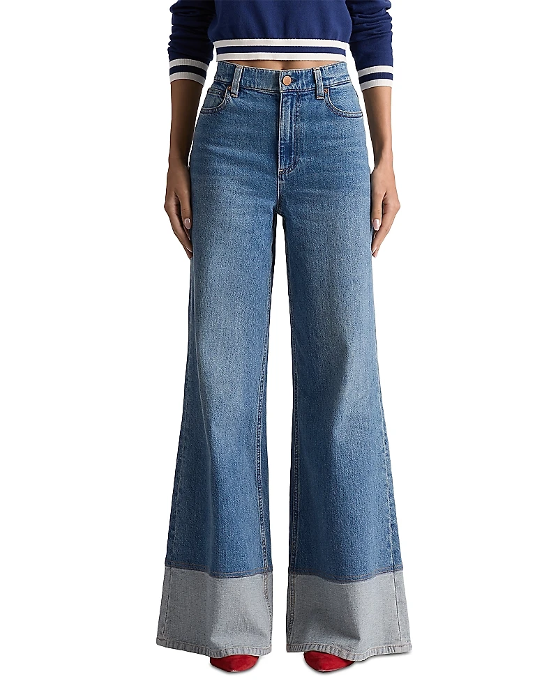 Alice and Olivia Wilson High Rise Wide Leg Jeans