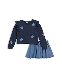 Girls' Shining Star Top & Skirt Set - Little Kid
