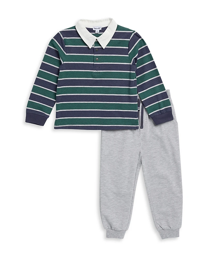 Splendid Boys' Long Sleeve Polo Shirt & Sweatpants Set - Little Kid
