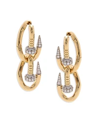 David Webb Diamond Double Bent Nail Earrings
