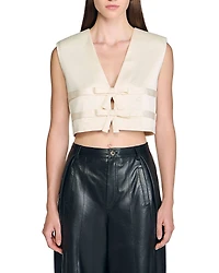 Sandro Satin Crop Top
