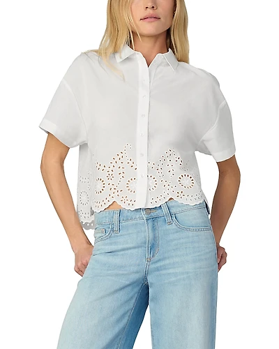 Joe's Jeans The Eyelet Short Sleeve Blouse