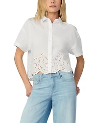 Joe's Jeans The Eyelet Short Sleeve Blouse