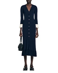 Sandro Two Tone Knit Maxi Dress