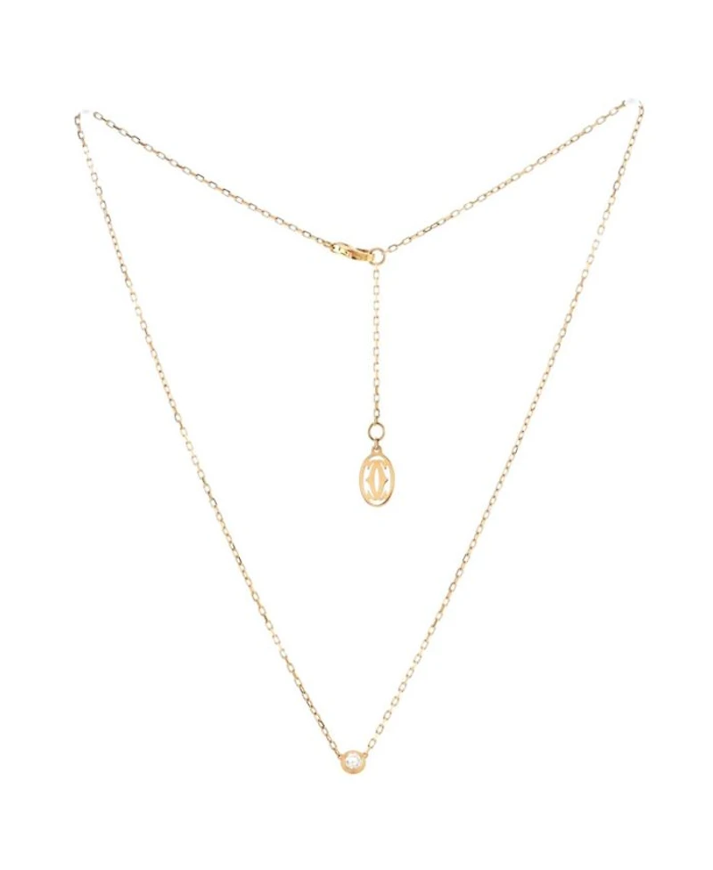 Small Cartier D'Amour Pendant Necklace 18K Rose Gold with Diamond