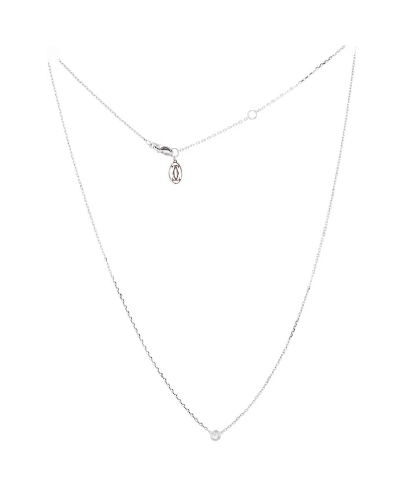 XS Cartier D'Amour Pendant Necklace 18K White Gold and Diamond