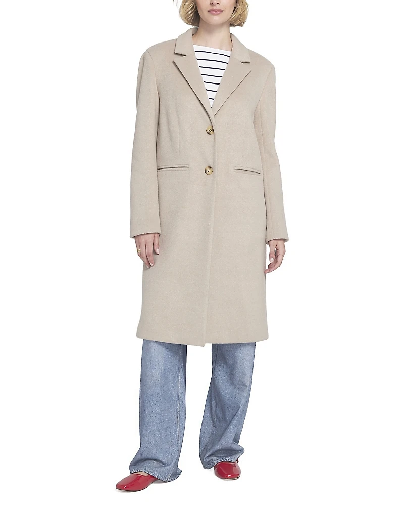 Elle Printed Lining Melton Coat