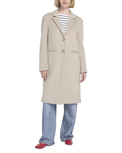 Elle Printed Lining Melton Coat