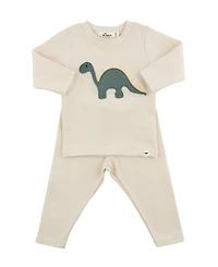 oh baby! Boys' Dino Forest Applique 2-Piece Top and Pant Set - Baby