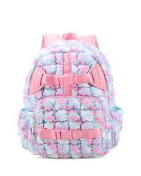Omg Accessories Heart Print Scrunch Large Backpack With Heart Webbing