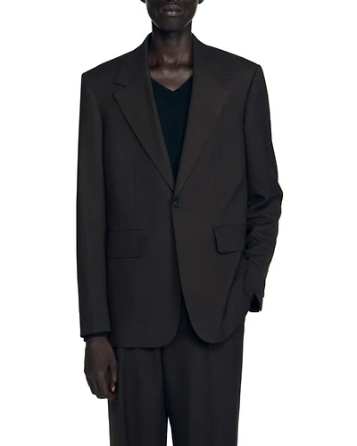 Wool Blend Classic Fit Suit Jacket