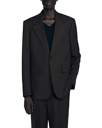 Wool Blend Classic Fit Suit Jacket
