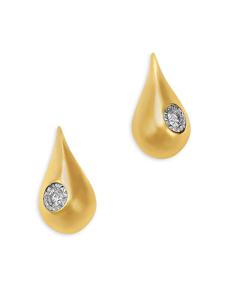 Bloomingdale's Fine Collection Diamond Solitaire Polished Pear Stud Earrings