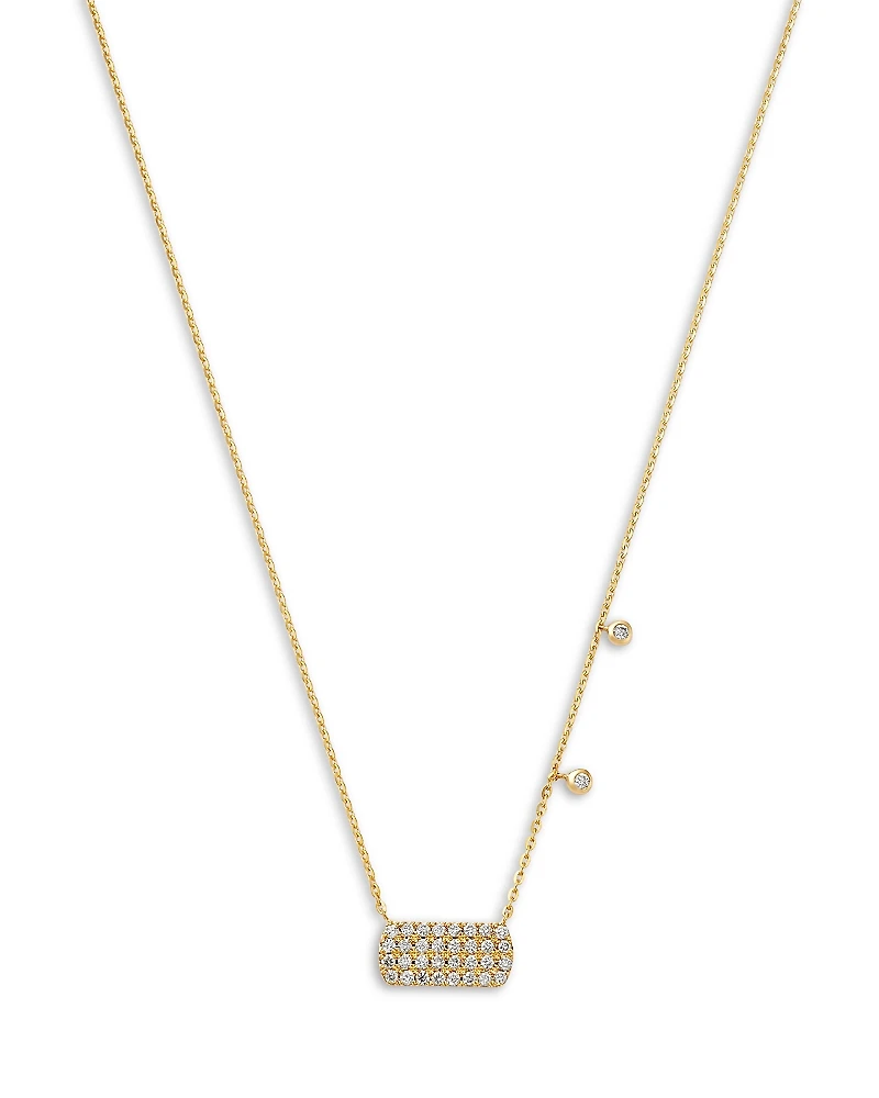 Bloomingdale's Fine Collection Diamond Pave Rectangular Disc Pendant Necklace