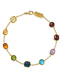 Ippolita 18K Yellow Gold Rock Candy Multi Gemstone Mixed Cut Bezel Link Bracelet - Exclusive