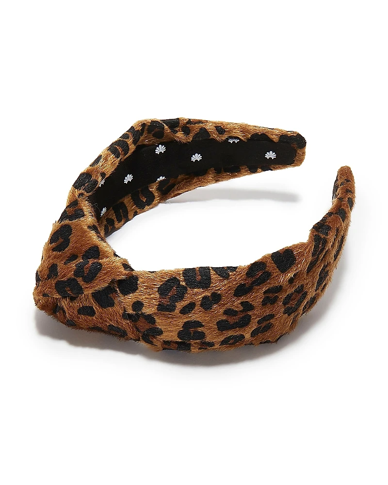 Lele Sadoughi Animal Print Faux Fur Classic Knotted Headband