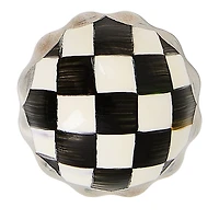 MacKenzie-Childs Courtly Check Petit Four Platinum Round Knob