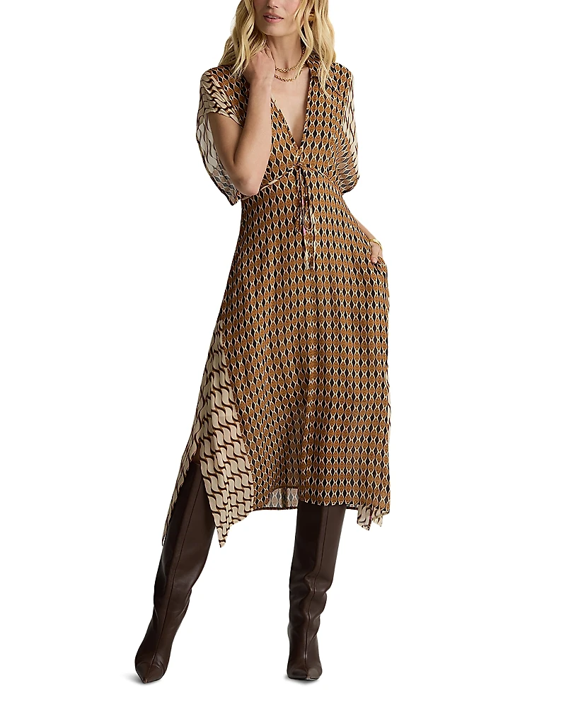 St. John Desert Mosaic Print Dress