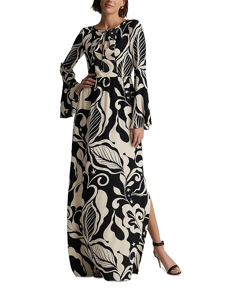 St. John Americana Leaf Silk Dress