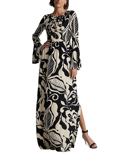 St. John Americana Leaf Silk Dress