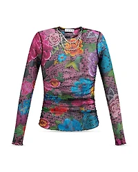 Crystal Embellished Tulle Top