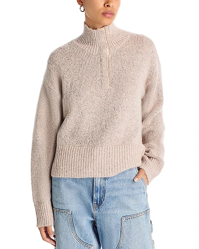 525 Boxy Snap Front Henley Sweater