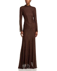 Self-Portrait Rhinestone Mesh Maxi Dress