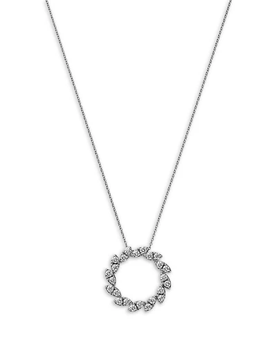 18K White Gold Diamond Marquesa Small Swirl Pendant Necklace, 18"