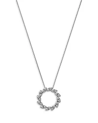 18K White Gold Diamond Marquesa Small Swirl Pendant Necklace, 18"