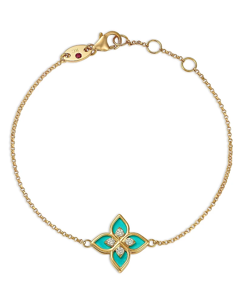 Roberto Coin 18K Yellow Gold Diamond Ceramic Venetian Princess Bracelet