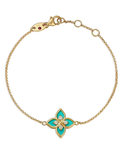 Roberto Coin 18K Yellow Gold Diamond Ceramic Venetian Princess Bracelet