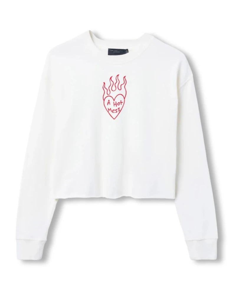 Women's A Hot Mess Crop Crew Tee