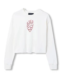 Junk Food Clothing Women's A Hot Mess Crop Crew Tee