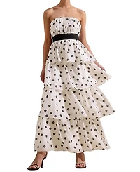 Ro & Zo Claudia Print Tiered Dress