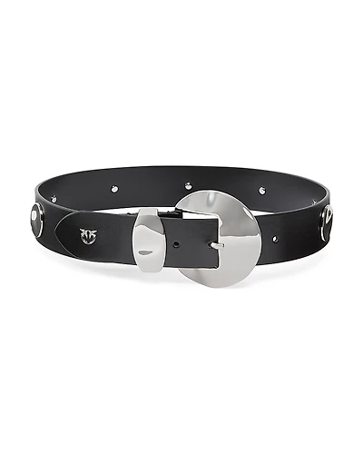 Pinko Women's Studs Vitello Leather Belt