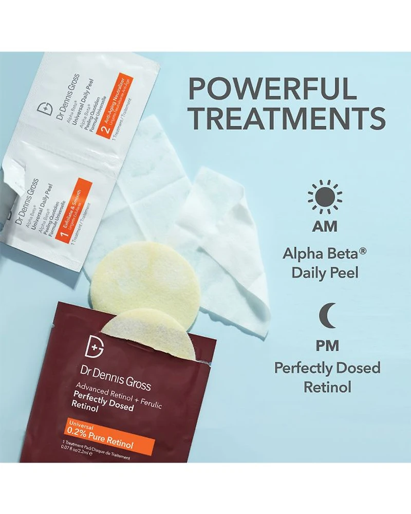 Advanced Retinol + Ferulic Perfectly Dosed Retinol Peel (Universal 0.2% Pure Retinol), Set of 8