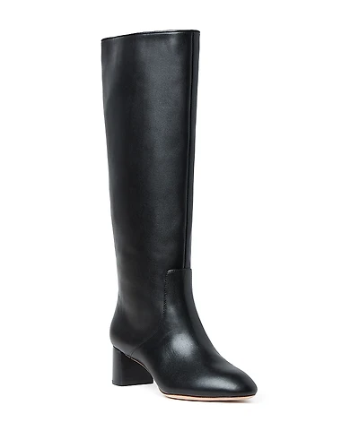Loeffler Randall Women's Gia Pointed Toe Knee-High Leather Mid-Heel Boots