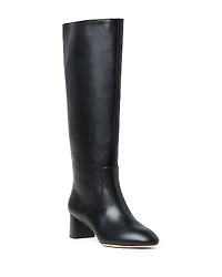 Loeffler Randall Women's Gia Pointed Toe Knee-High Leather Mid-Heel Boots