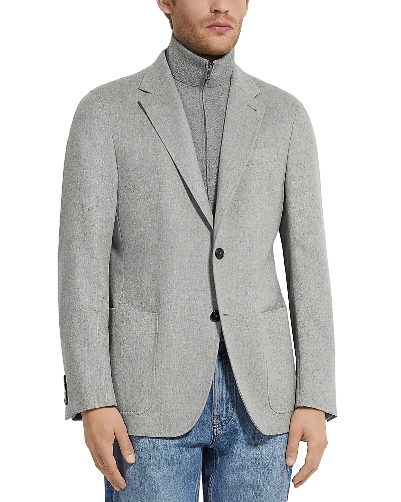 Zegna Oasi Cashmere Jacket with Removable Knit Bib