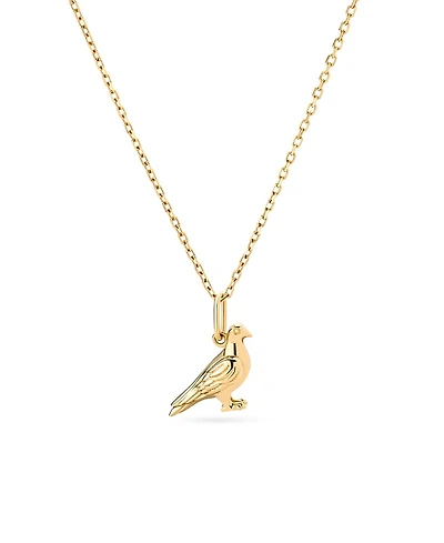 Ana Luisa Solid Gold Pigeon Charm Necklace