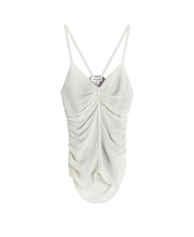 Ruffled Tank Top Silk Georgette