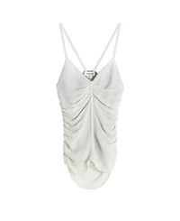 Ruffled Tank Top Silk Georgette