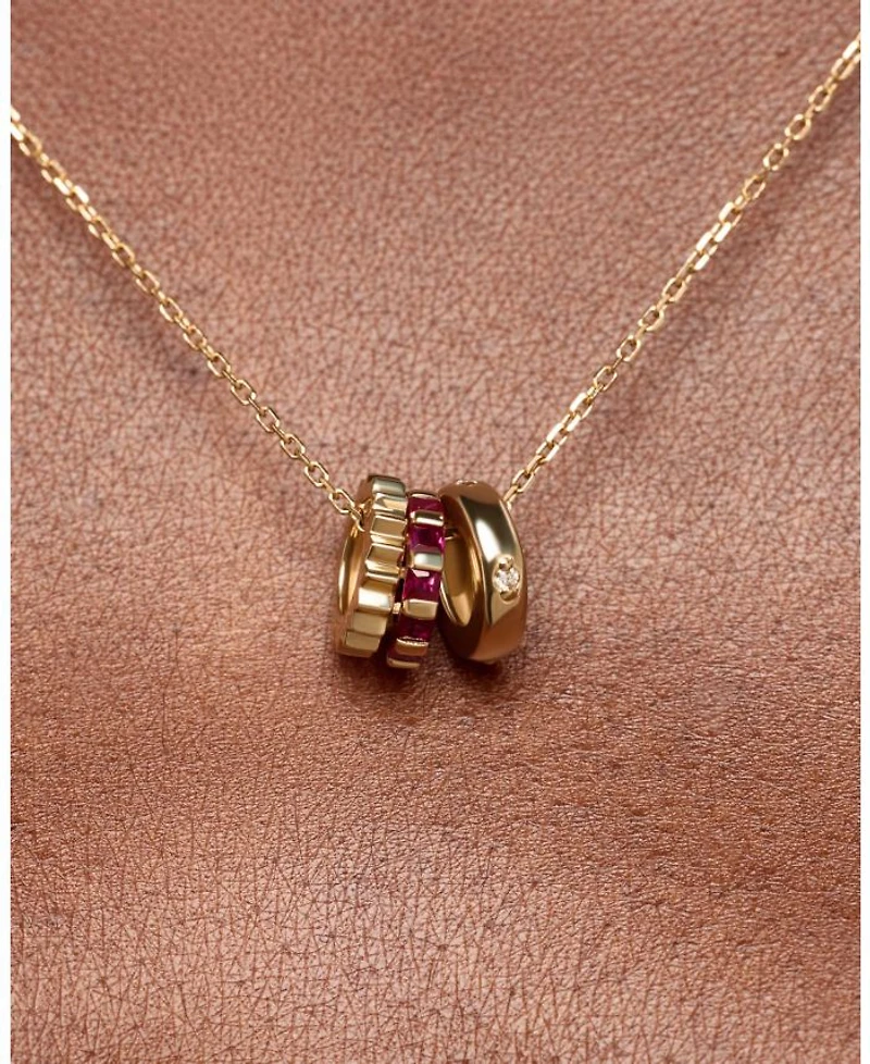 Solid Ruby Zeno Charm Necklace