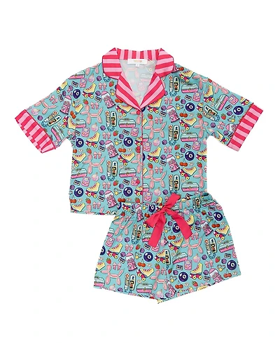 Sunshine Society Girls' Kids Silky 90's Girl Set - Little Kid, Big Kid