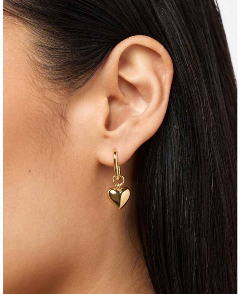 Gold Wesley Heart Earrings