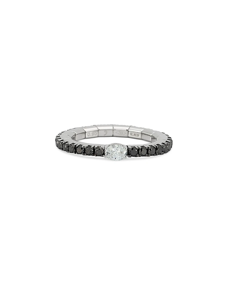 Roberto Demeglio 18K White Gold Extensible by Demeglio Black & White Diamond Oval & Round Band