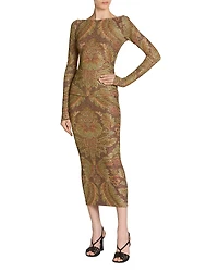 Etro Printed Long Sleeve Boat Neck Top